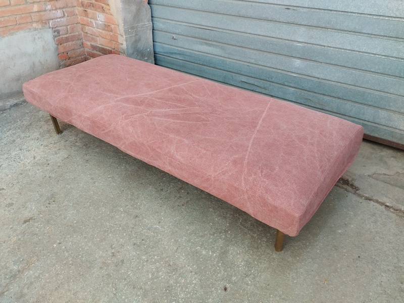 banqueta chaise longue tela inter rosada 42x190x74 1u
